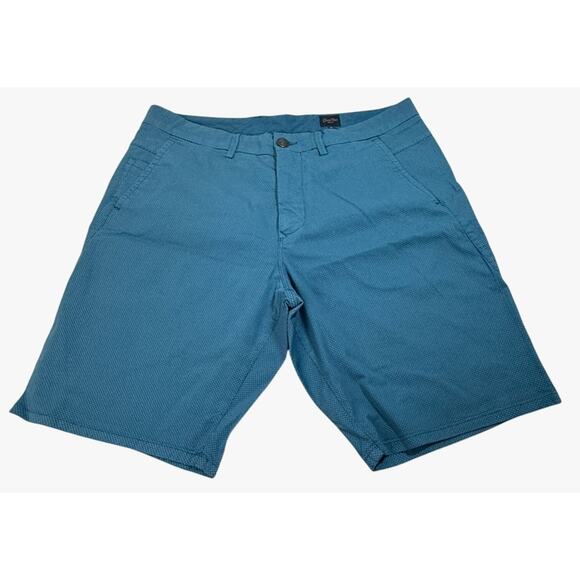 Good Man Blue Herringbone Patterned Mens Shorts Sz 34 Preppy Dadcore Normcore - Picture 1 of 11